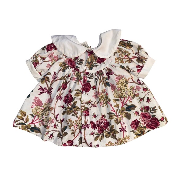 Vintage Baby Dress 3–6 Months Floral Peter Pan Collar Heirloom Style - Picture 2 of 5